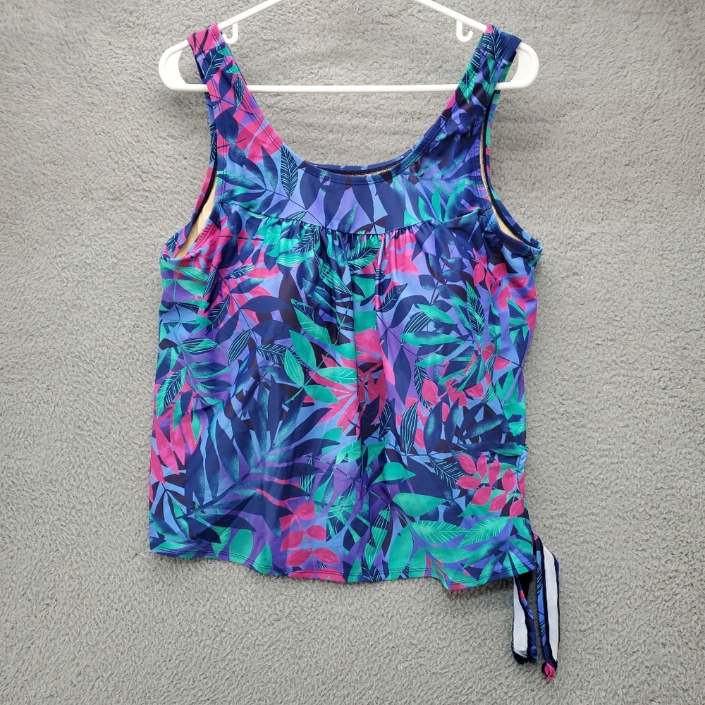 Swimsuits For All Swim 365 Takini Swim Top Womens 16 Floral Tropical